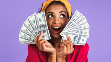 Black woman with money