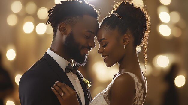 Newly married black couple